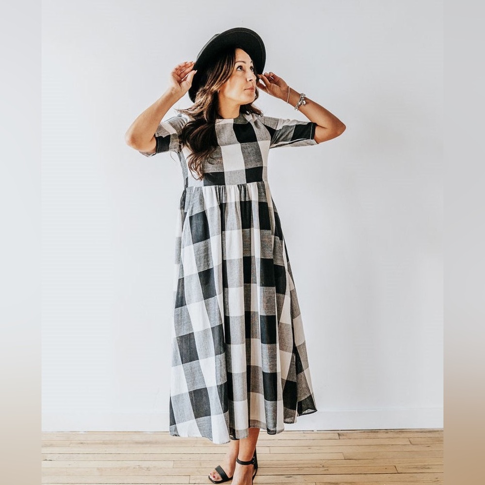 Black and White Checkered Maxi Dress